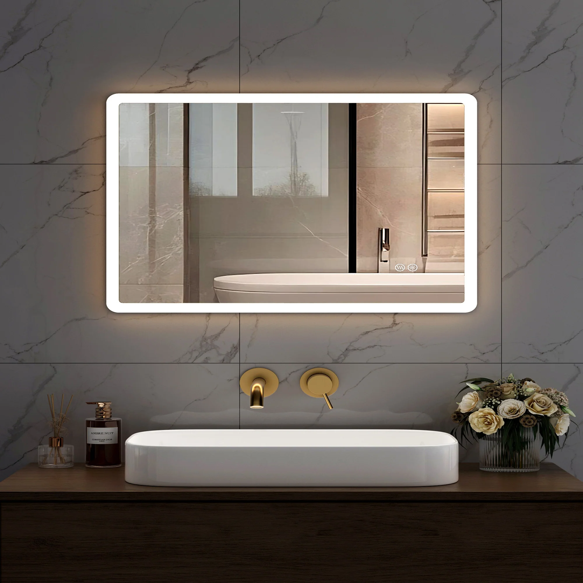 HOROW M5070S LED Badspiegel mit Beleuchtung - NTC Homes, Inc.