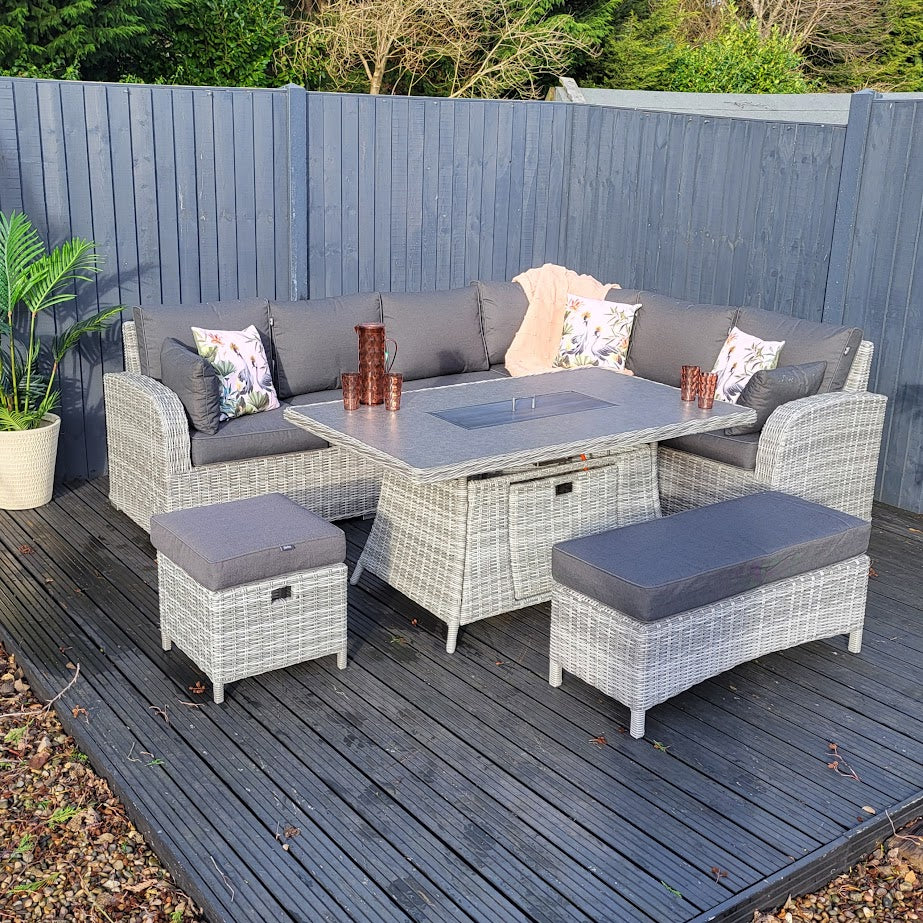 Club Large Corner with Firepit Table in Grey | Harbo - NTC Homes, Inc.