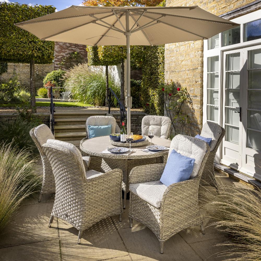 Eton Outdoor 6 Seat Round Dining Set | Hartman - NTC Homes, Inc.
