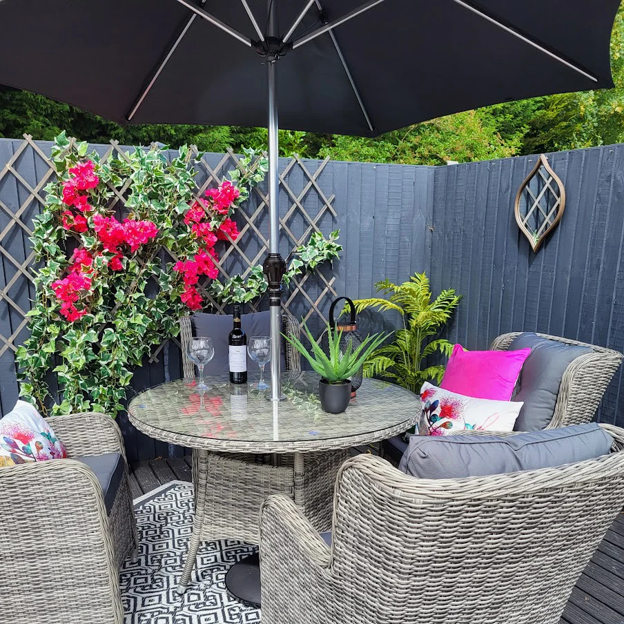 Seville Outdoor Dining 4 Seat in Grey | Katie Blake (Free Cover) - NTC Homes, Inc.
