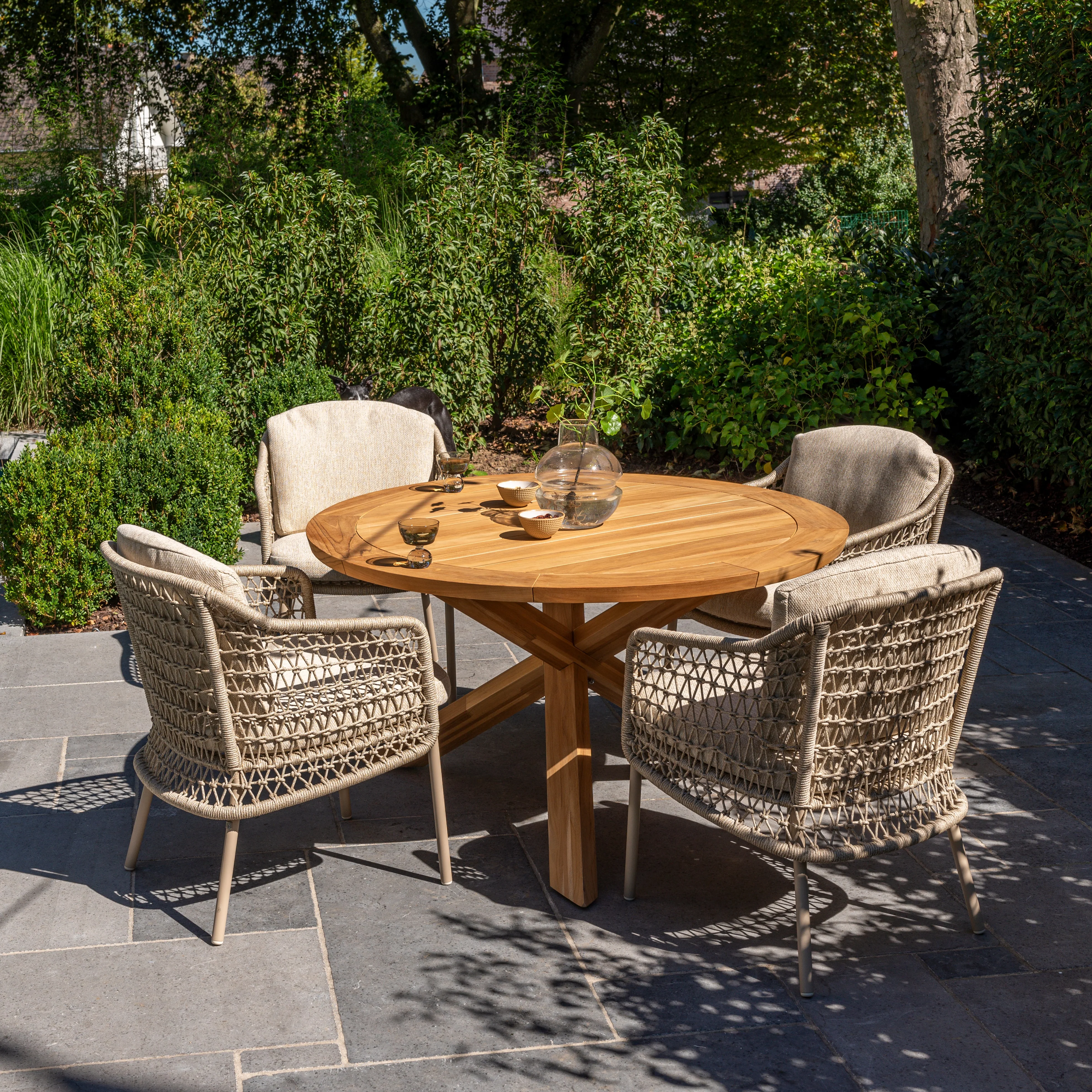 Puccini 4 Seat Outdoor Dining Set with Prado 130 Table | 4 Seasons Outdoor - NTC Homes, Inc.