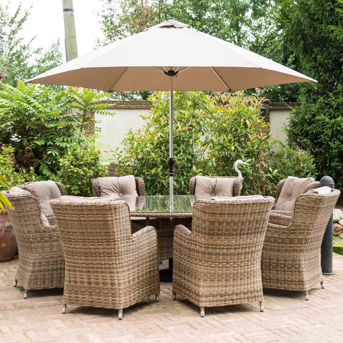 Outdoor Round Dining 8 Seat in Natural - Seville By Katie Blake - NTC Homes, Inc.