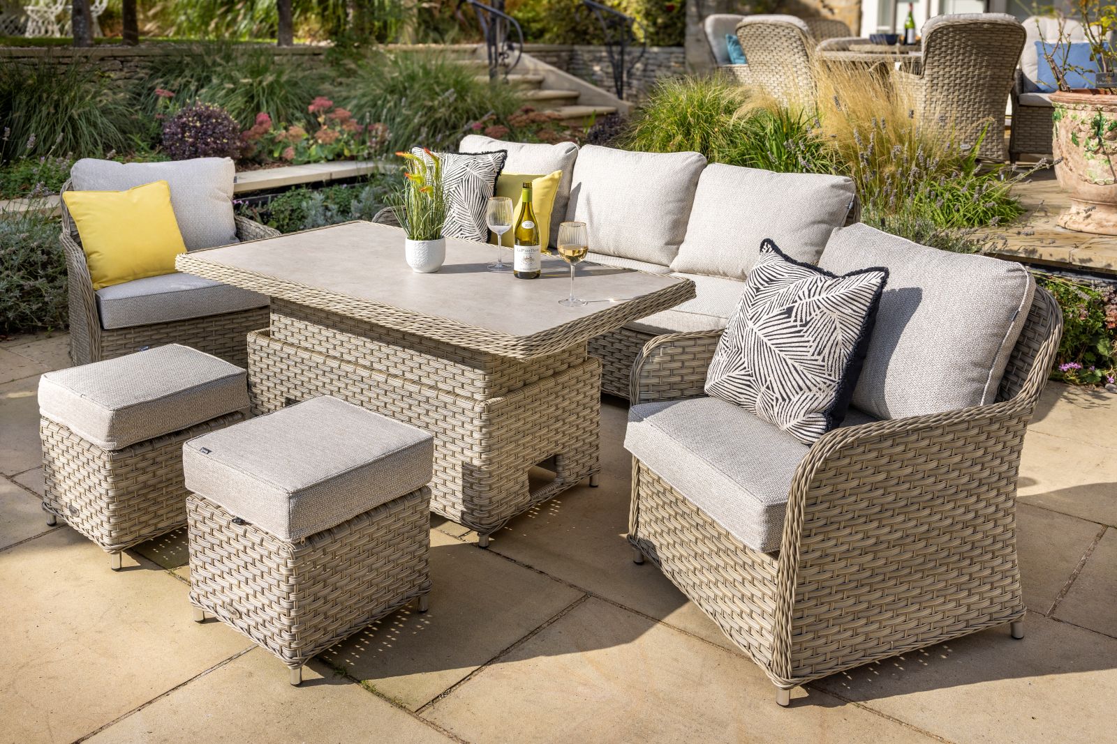 Eton Outdoor 3 Seat Casual Lounge Set With Adjustable Table | Hartman - NTC Homes, Inc.