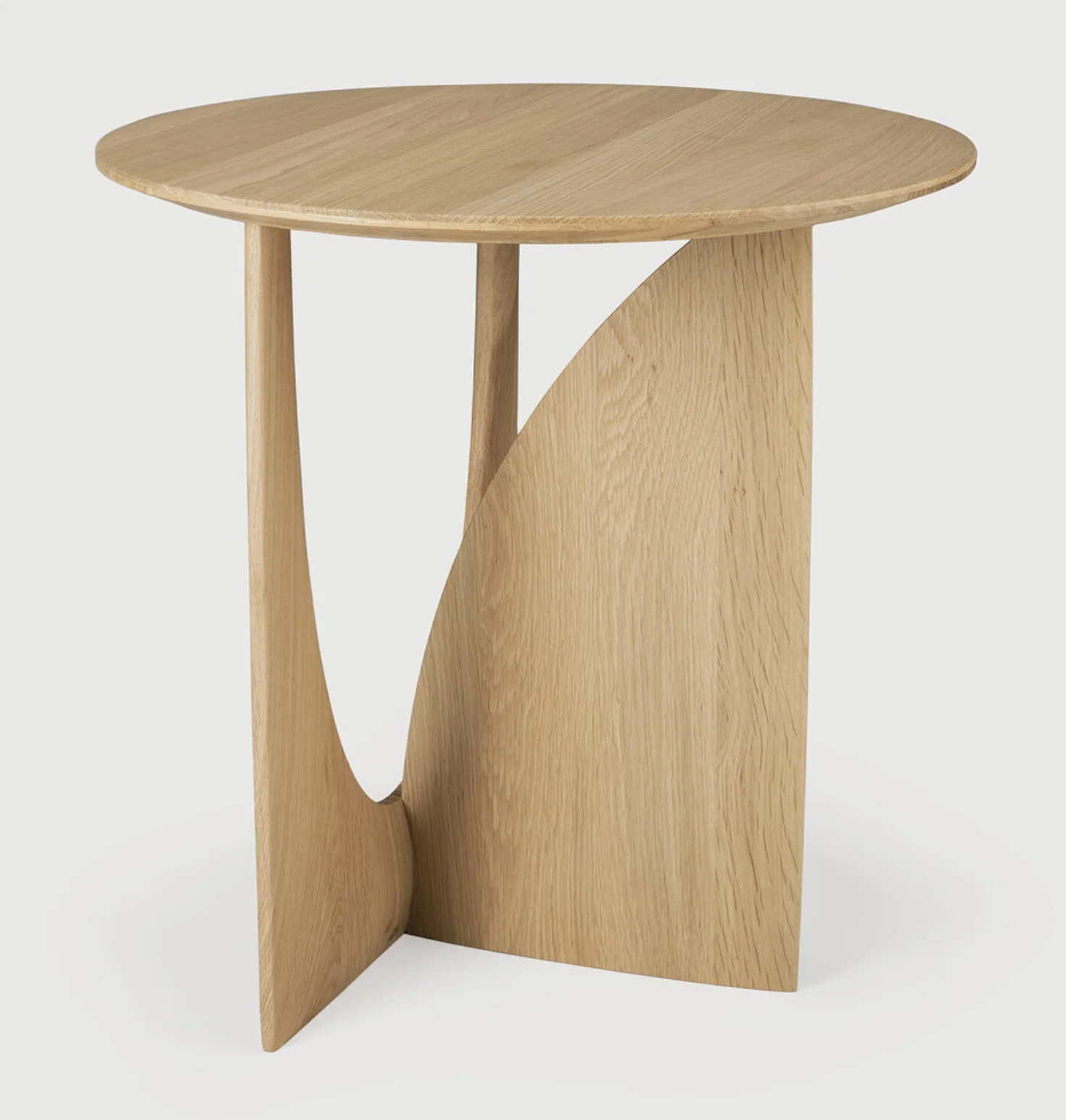 Oak Geometric Side Table - NTC Homes, Inc.