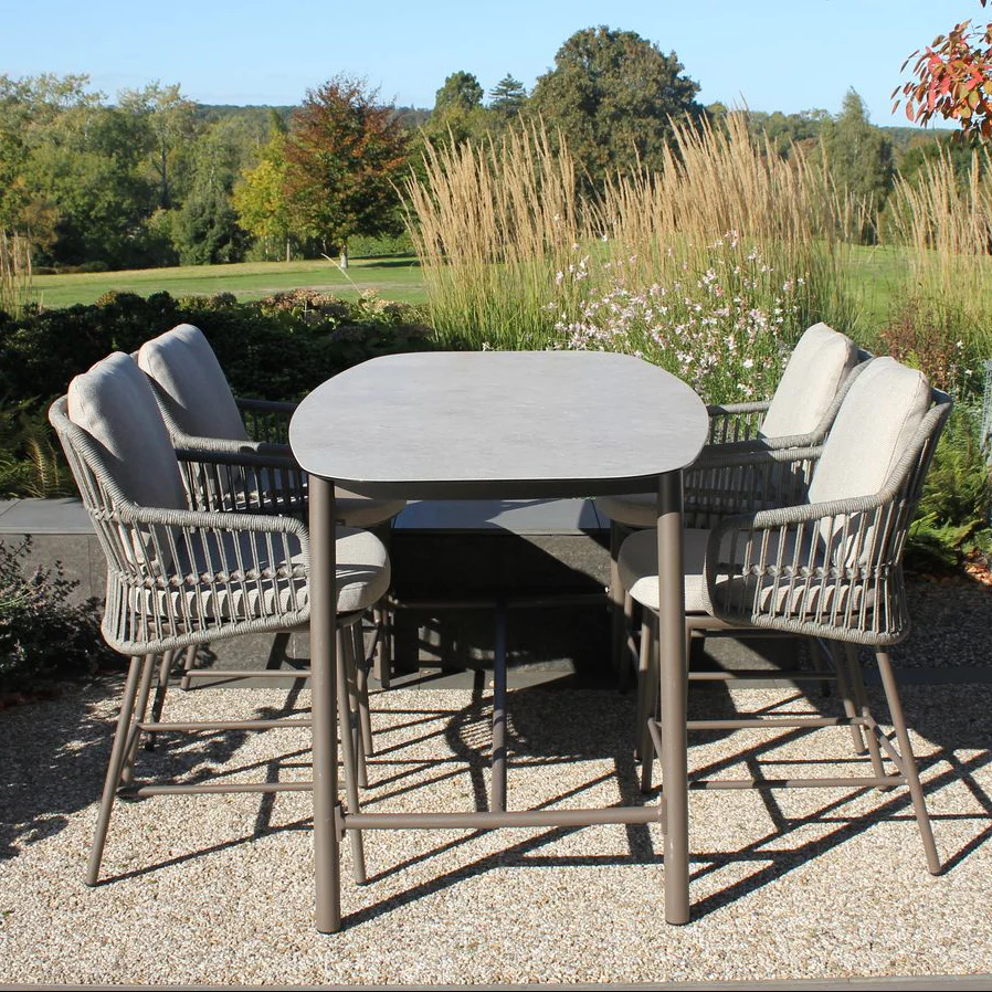 Alicante 4 Seat Bar Dining Set with Manolo Table in Terre | 4 Seasons Outdoor - NTC Homes, Inc.