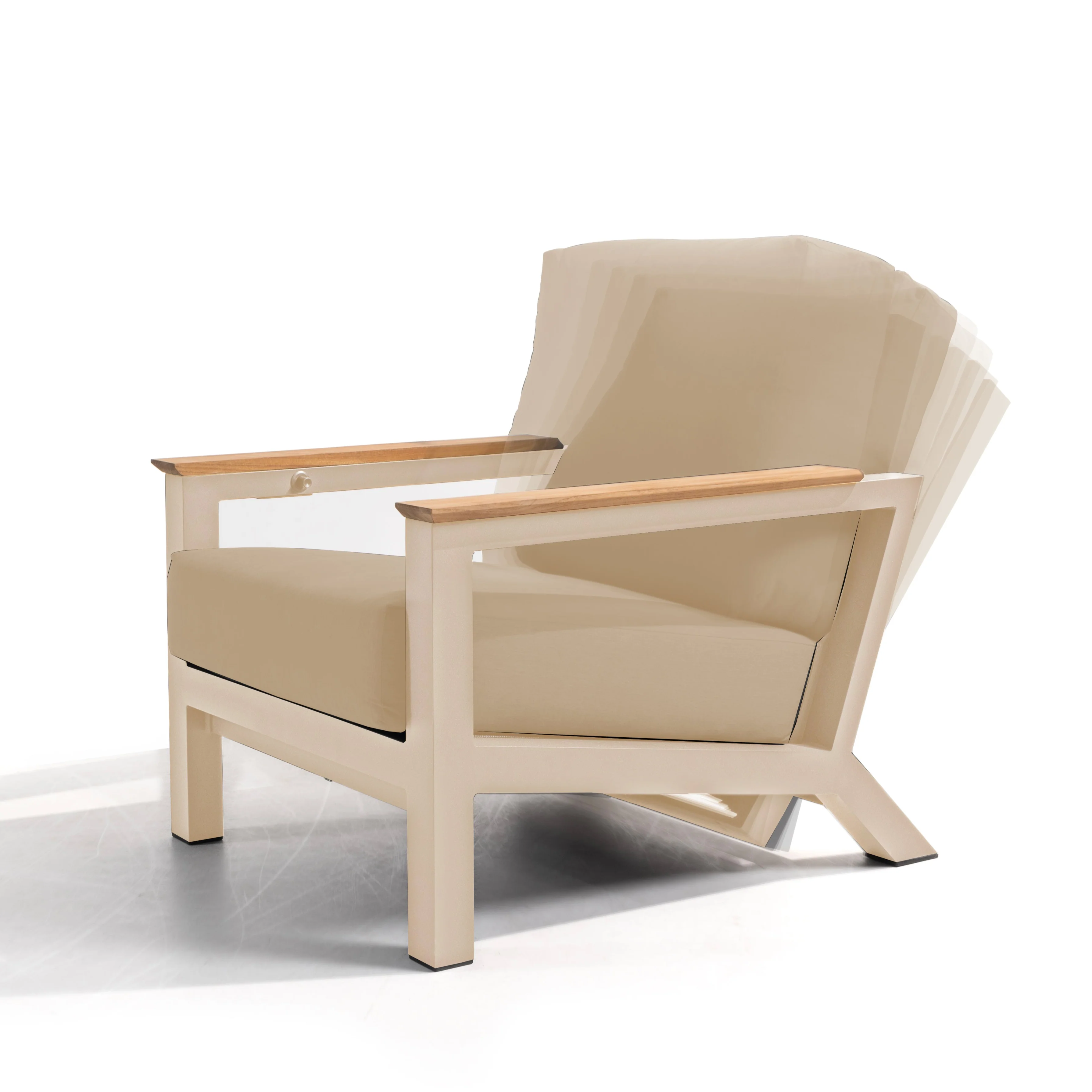 Capitol Outdoor Luxury Reclining Chair in Latte by 4 Seasons Outdoor - NTC Homes, Inc.