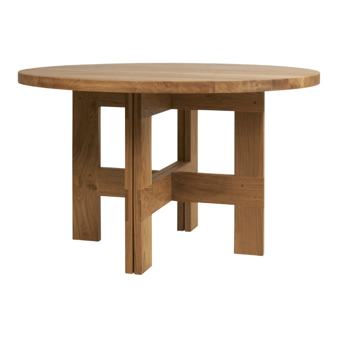 Farmhouse Round Trestle Table - NTC Homes, Inc.