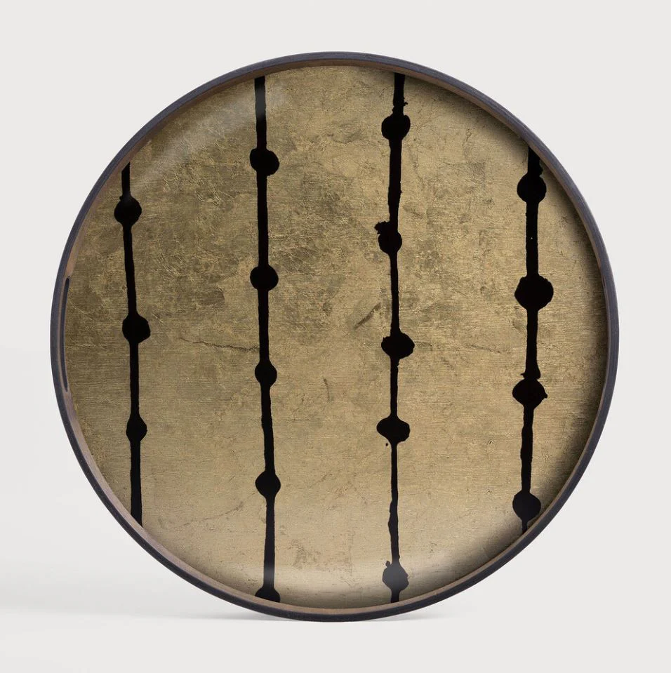 Gold Leaf Glass Tray - NTC Homes, Inc.