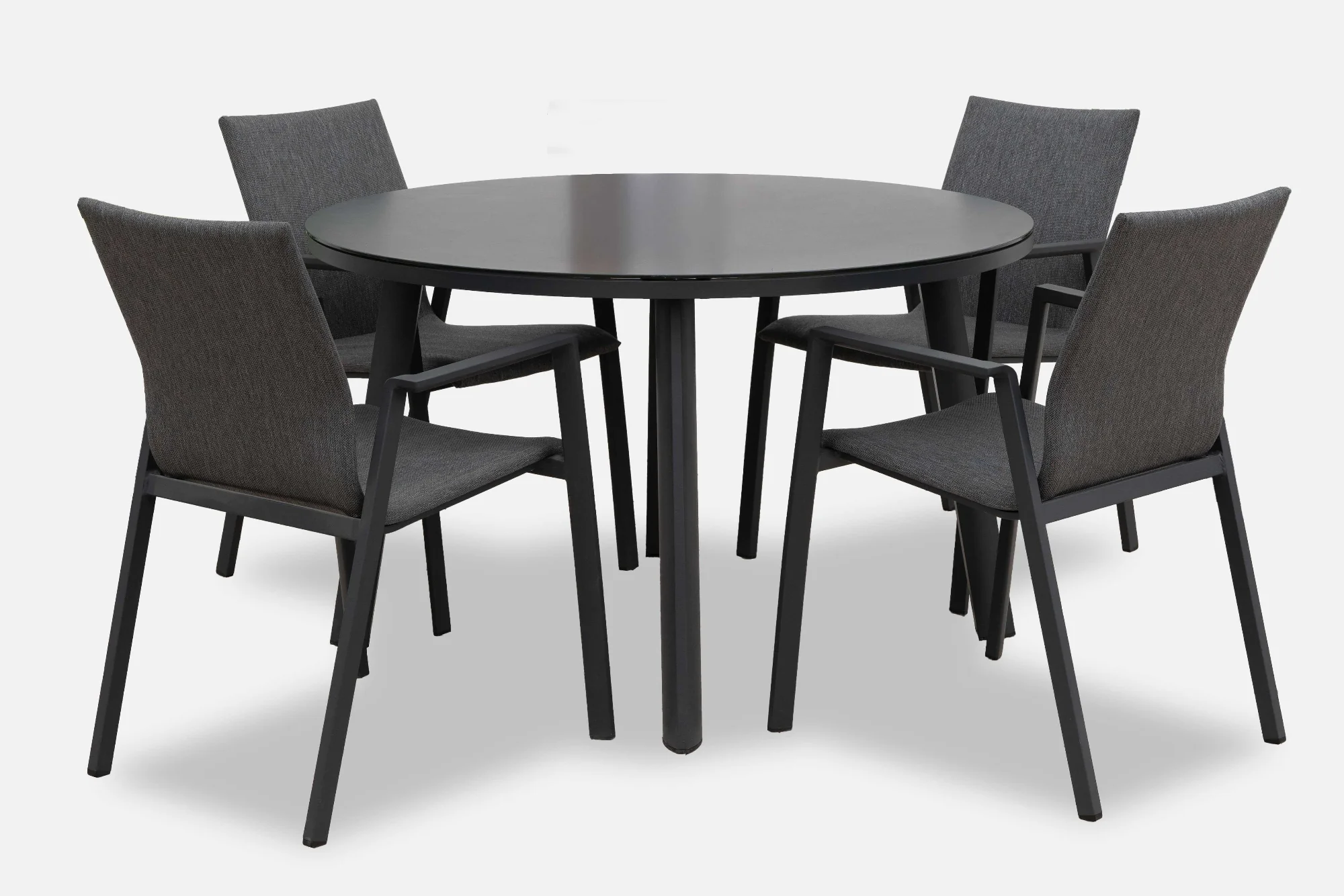 Phoenix 4 Seat Dining Set - 1.2m Round Table in Grey | Nova - NTC Homes, Inc.
