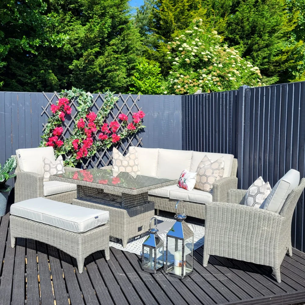 Outdoor Lounge with Adjustable Table - Valencia By Harbo - NTC Homes, Inc.