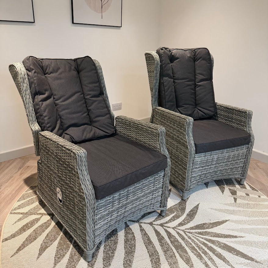 Reclining Wingback Chairs (Pack of 2) - Grey Club By Harbo - NTC Homes, Inc.