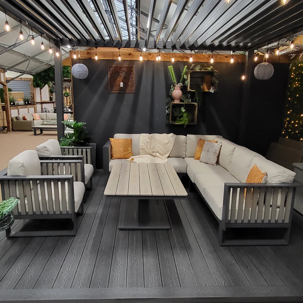 Bologna Modular Outdoor Corner Sofa Set - Adjustable Table & 2 Chair | Garden Impressions - NTC Homes, Inc.