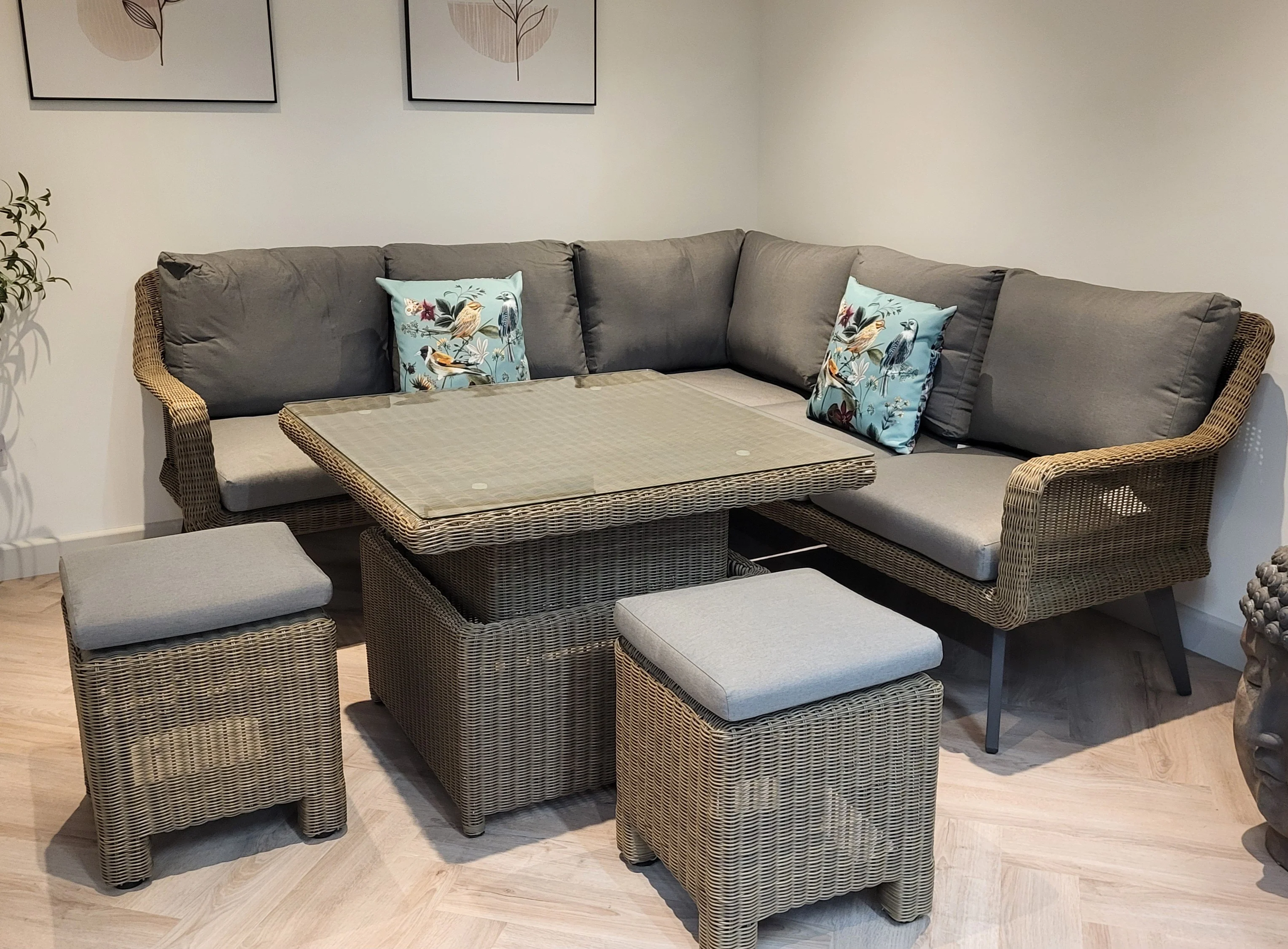 Memphis Compact Cosy Dining Corner in Taupe by 4 Seasons Outdoor - NTC Homes, Inc.