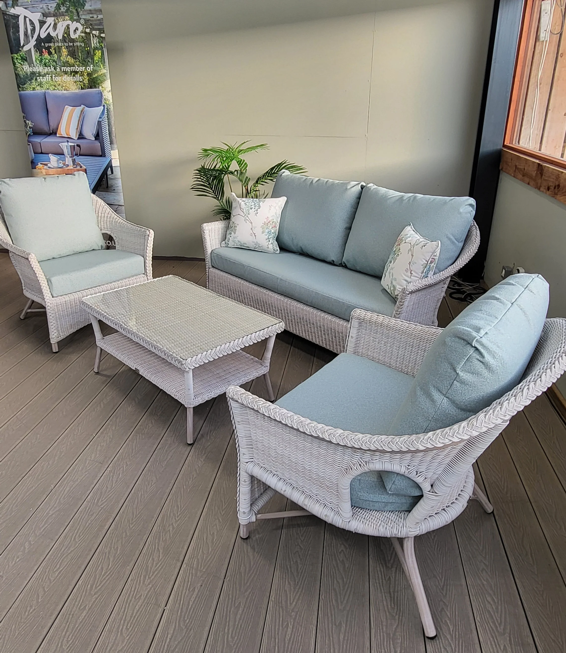 Cebu Outdoor Lounge Seating Cushions Alora Duck Egg | Daro - NTC Homes, Inc.