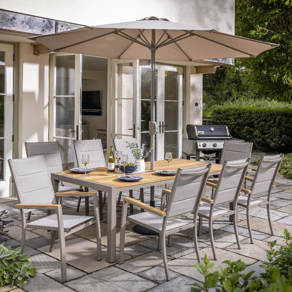 Outdoor 8 Seat Rectangular Dining Set | Ezra By Hartman - NTC Homes, Inc.
