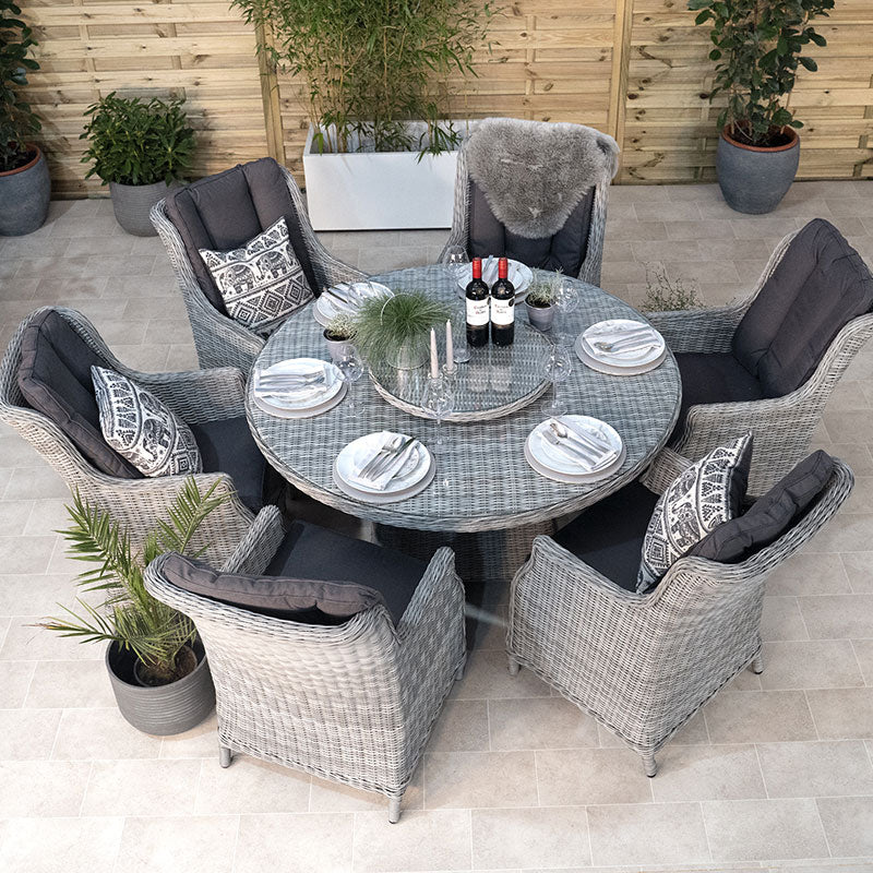 Outdoor 6 Seat Dining Set in Grey - Club by Harbo - NTC Homes, Inc.