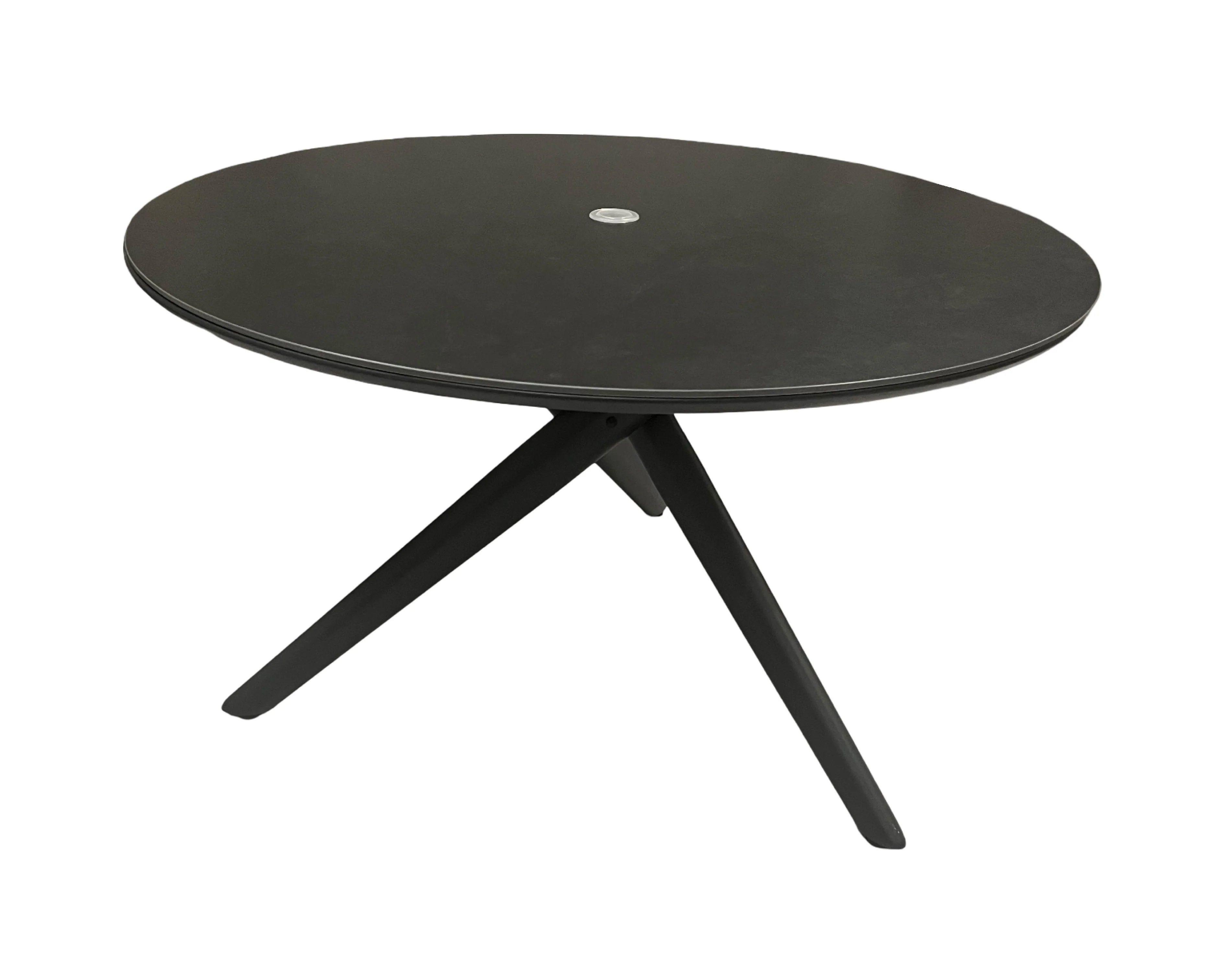 Outdoor Round 120cm Sintered Stone Table In Grey - Kendal By Vila - NTC Homes, Inc.