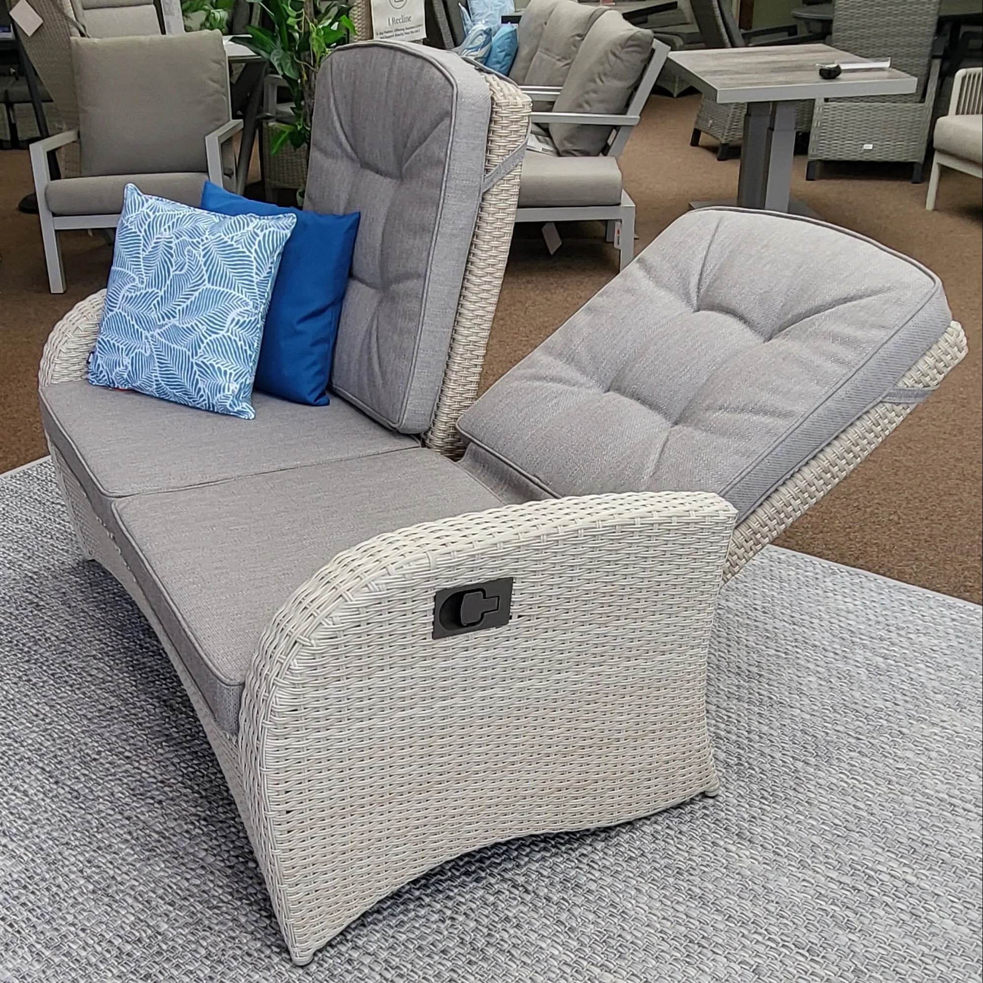 Bowness Outdoor Reclining 2 Seat Sofa in Natural | Vila - NTC Homes, Inc.