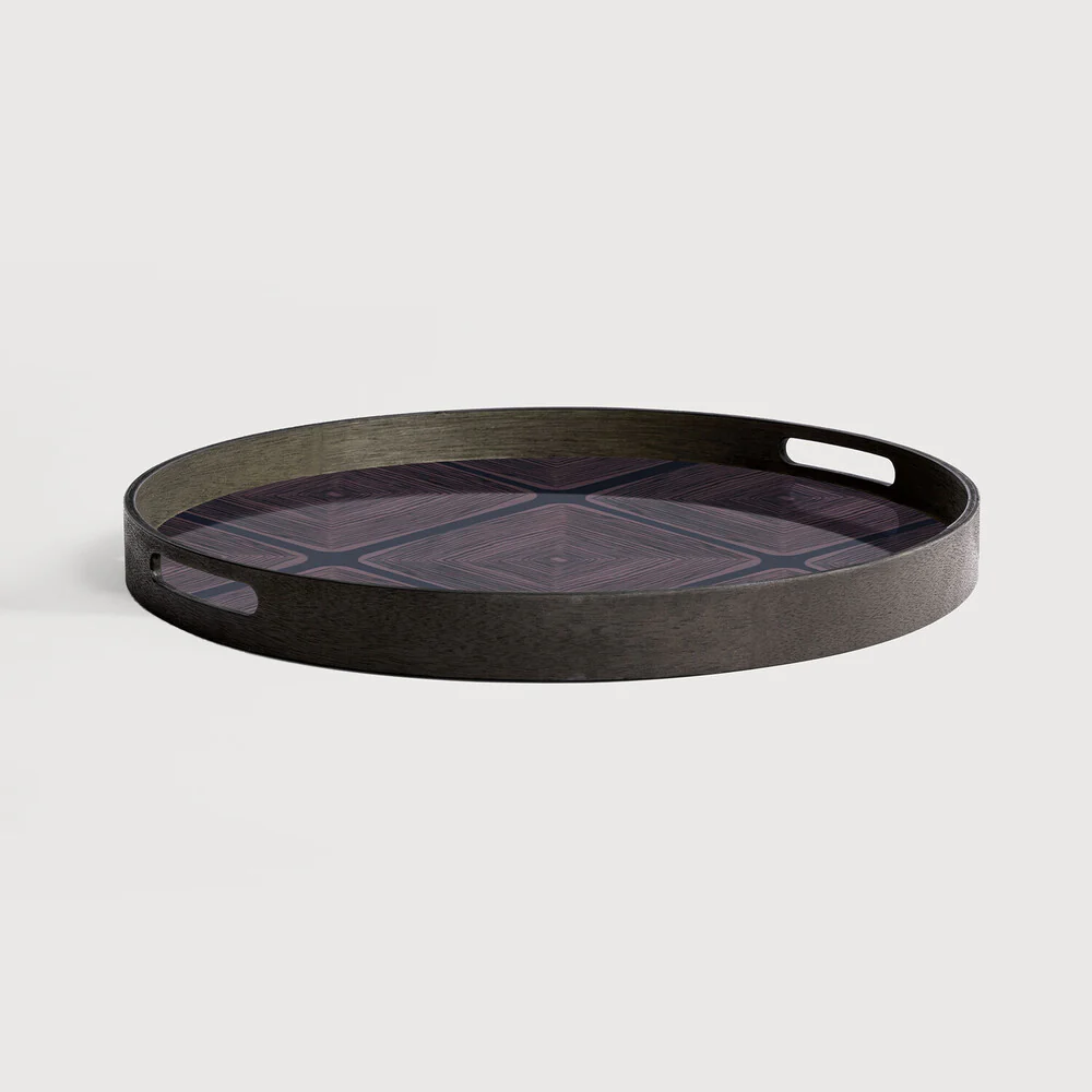 Round Midnight Linear Glass Tray - NTC Homes, Inc.