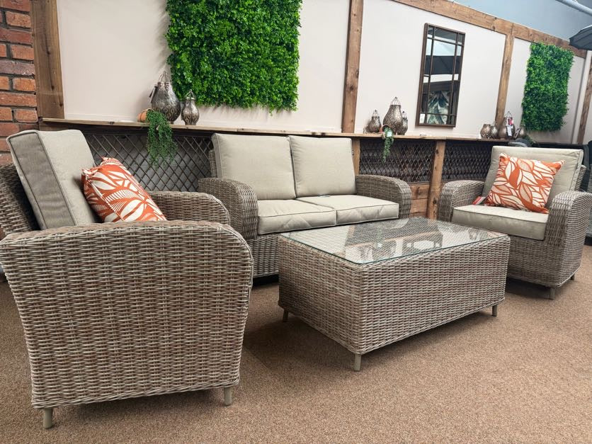 Haven Cotswold Outdoor 2 Seat Lounge Set with Coffee Table | Harbo - NTC Homes, Inc.