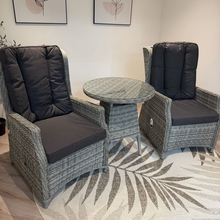 Reclining Wingback Outdoor Bistro - Grey Club By Harbo - NTC Homes, Inc.