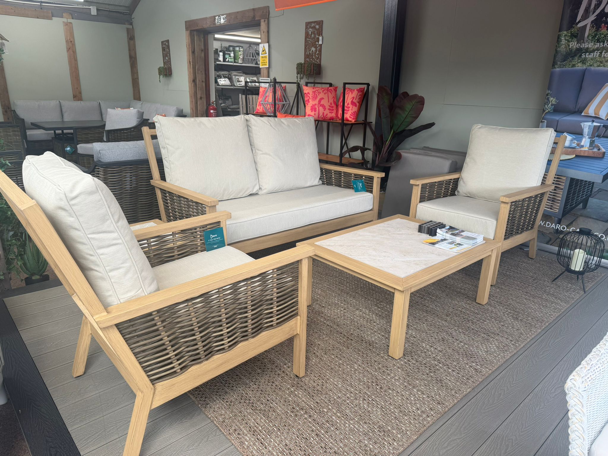 Salcey Outdoor Lounge Seating Cushions Saunton Natural | Daro - NTC Homes, Inc.