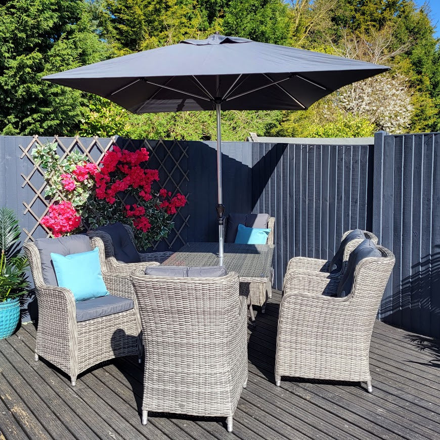 Outdoor Dining 6 Seat Rectangular in Grey - Seville By Katie Blake - NTC Homes, Inc.
