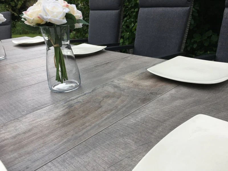 Kendal All Weather Outdoor Dining 8 Seat Reclining and Extending in Grey | Vila - NTC Homes, Inc.
