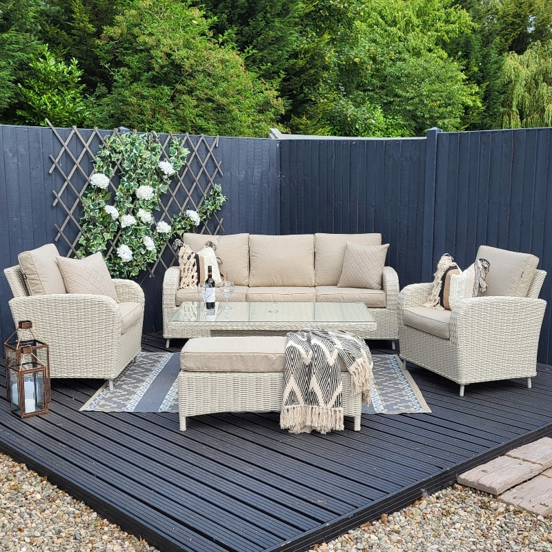 Outdoor Lounge with Adjustable Table - Haven Pebble By Harbo - NTC Homes, Inc.