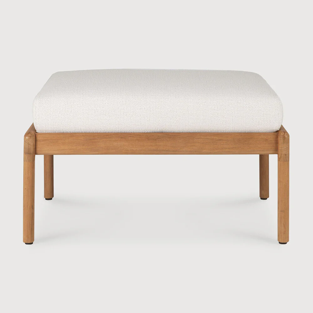 Jack Outdoor Footstool - Teak Off White - NTC Homes, Inc.
