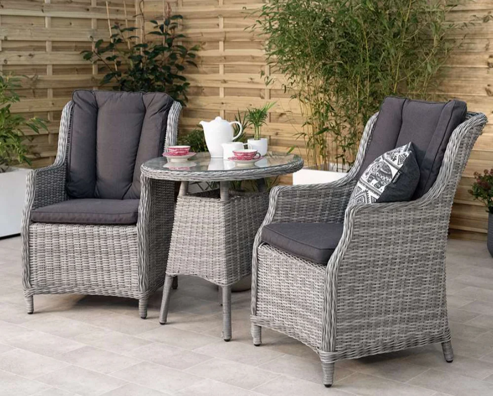 Wingback Outdoor Bistro Set in Grey - Club by Harbo - NTC Homes, Inc.