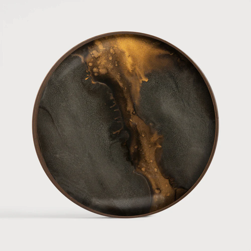 Round Bronze Glass Valet Tray - NTC Homes, Inc.