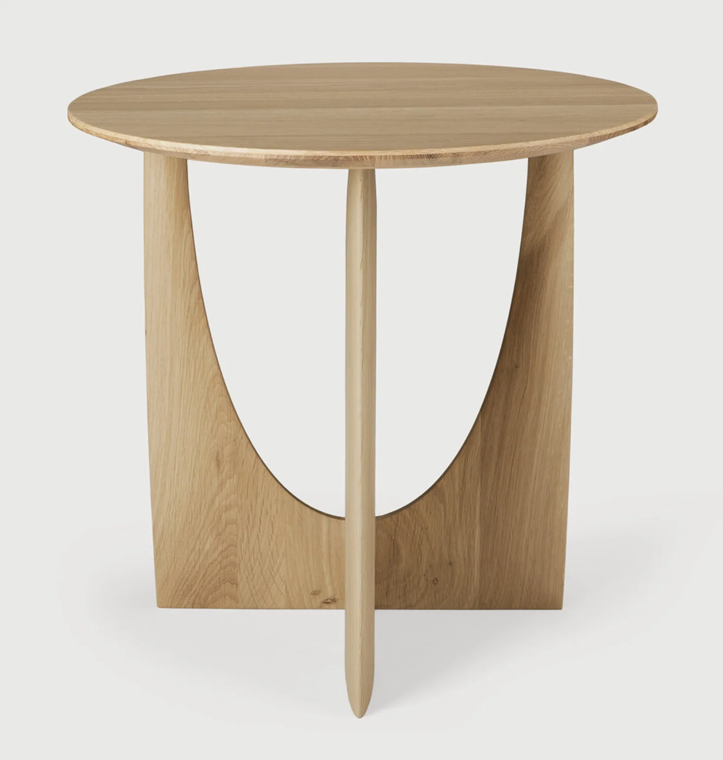 Oak Geometric Side Table - NTC Homes, Inc.
