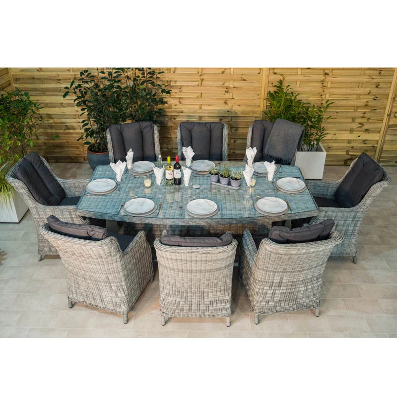 Outdoor 8 Seat Rectangular Dining Set - Club by Harbo - NTC Homes, Inc.