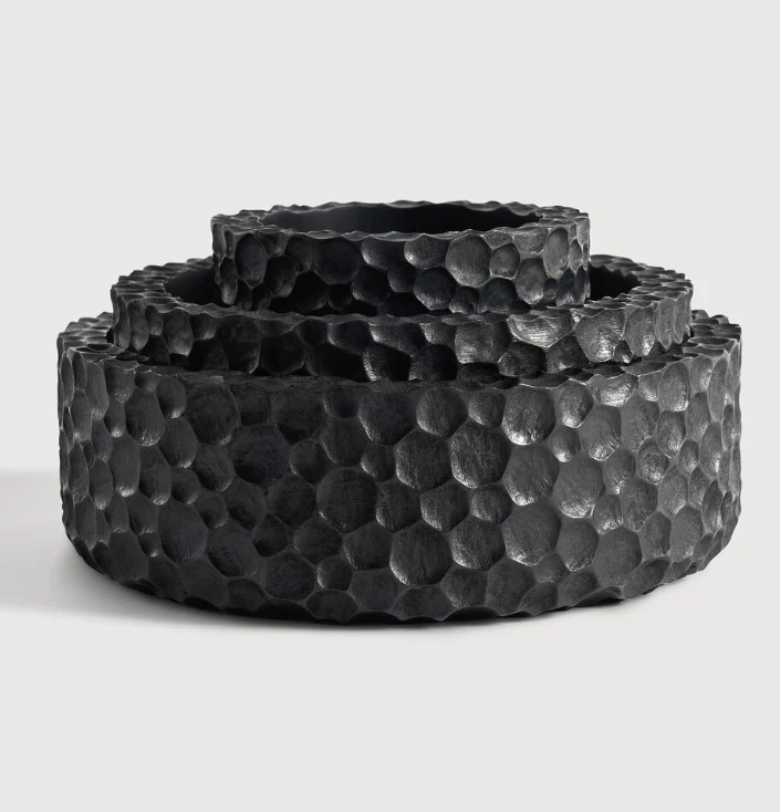 Black Chopped Bowls Set of 3 - NTC Homes, Inc.
