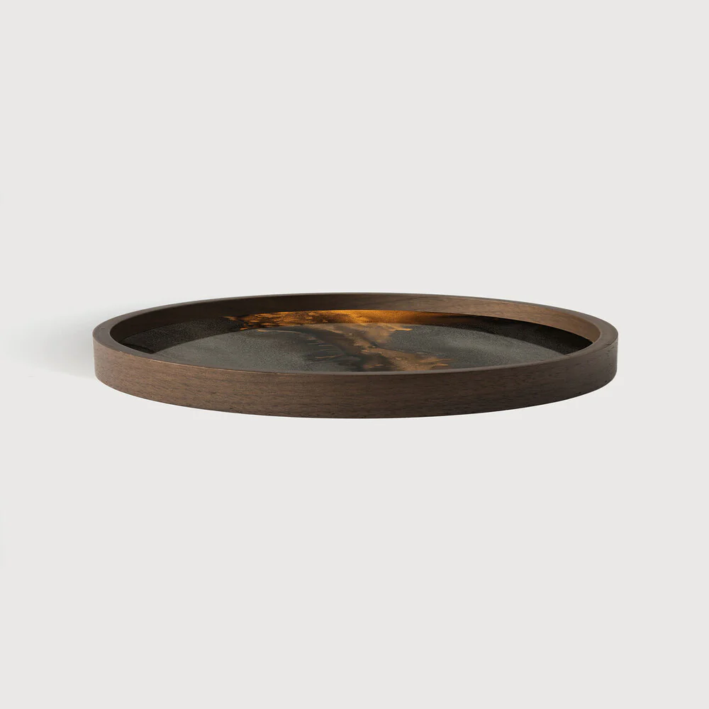 Round Bronze Glass Valet Tray - NTC Homes, Inc.