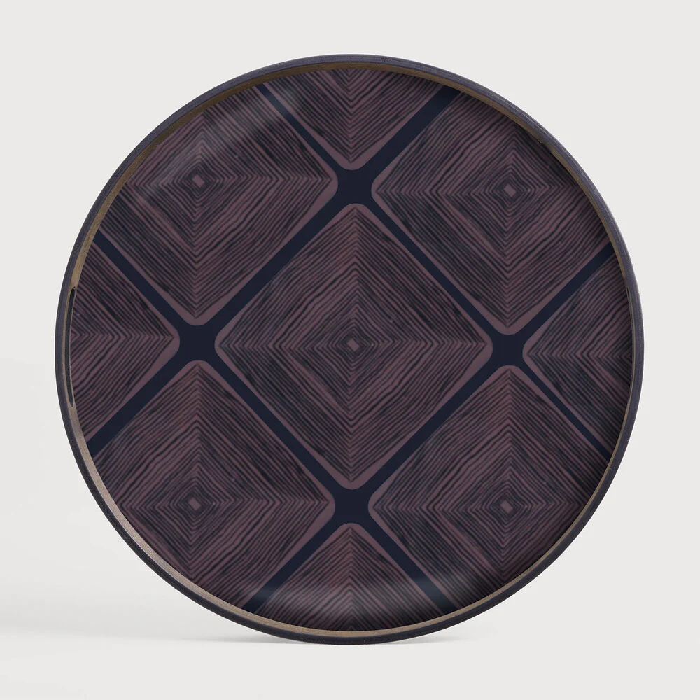 Round Midnight Linear Glass Tray - NTC Homes, Inc.