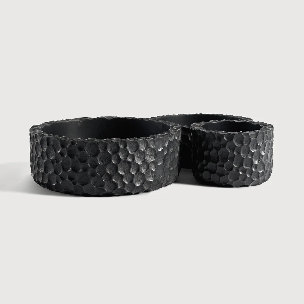 Black Chopped Bowls Set of 3 - NTC Homes, Inc.