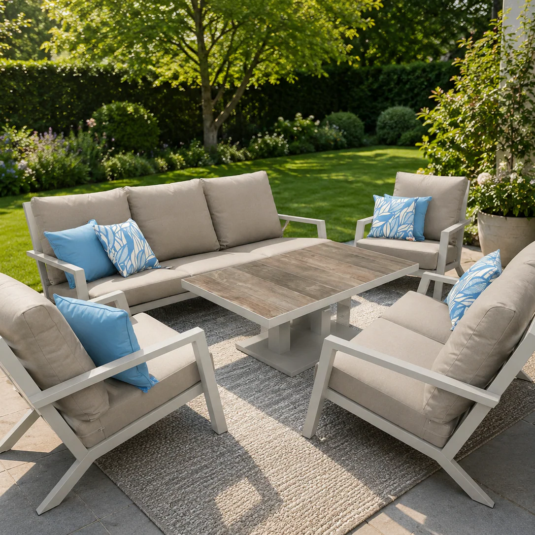 Triton Outdoor Sofa Set with Raising Table - Natural | Vila - NTC Homes, Inc.