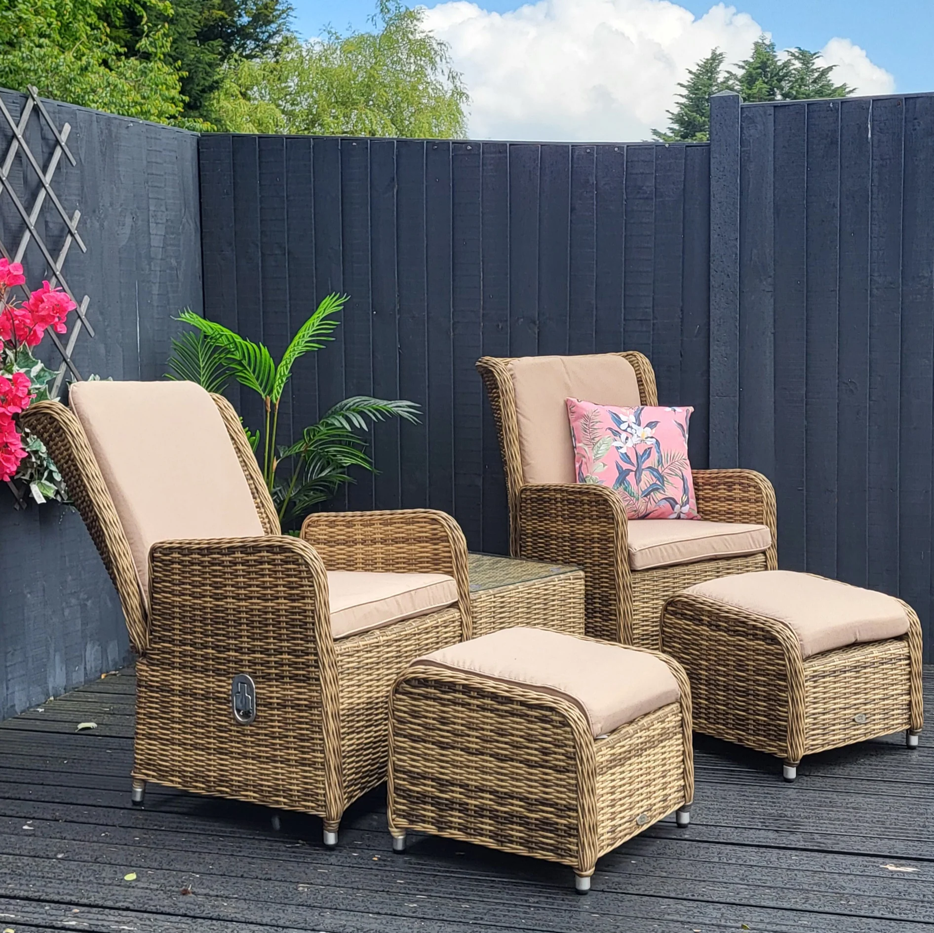 Seville Reclining Bistro Set in Natural | Katie Blake (Free Cover) - NTC Homes, Inc.