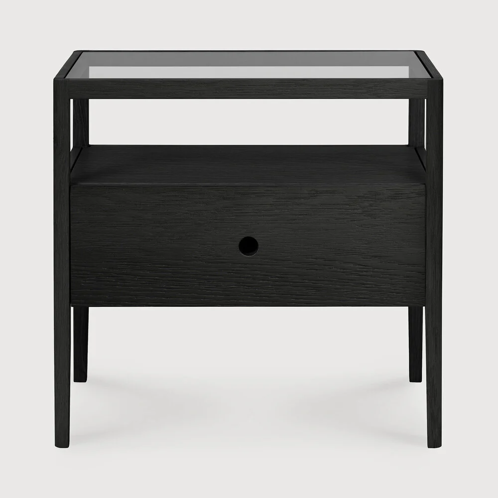 Oak Spindle Bedside Table - Black - NTC Homes, Inc.