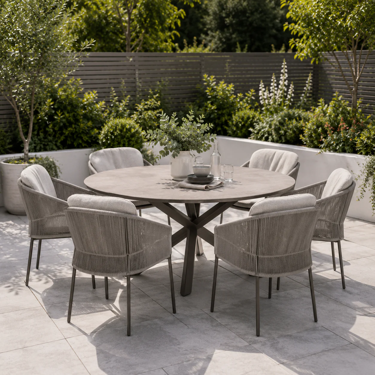 Florence Outdoor 6 Seat Dining Set in Terre with Prado 160cm Table | 4 Seasons Outdoor - NTC Homes, Inc.