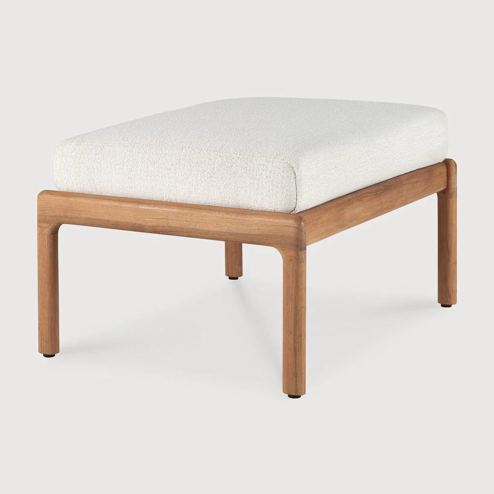Jack Outdoor Footstool - Teak Off White - NTC Homes, Inc.