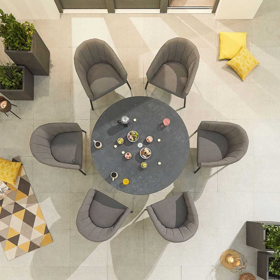 Edge Outdoor Fabric 6 Seat Round Dining Set by Nova - NTC Homes, Inc.
