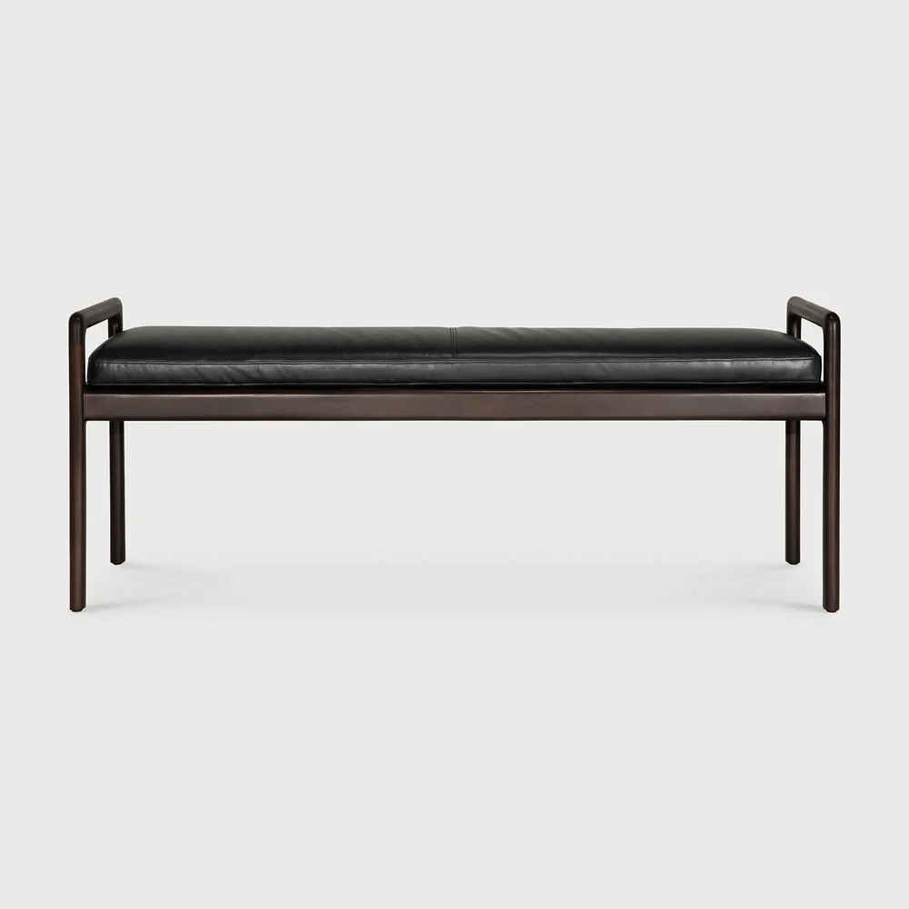 Jack Bench - Black Leather - NTC Homes, Inc.
