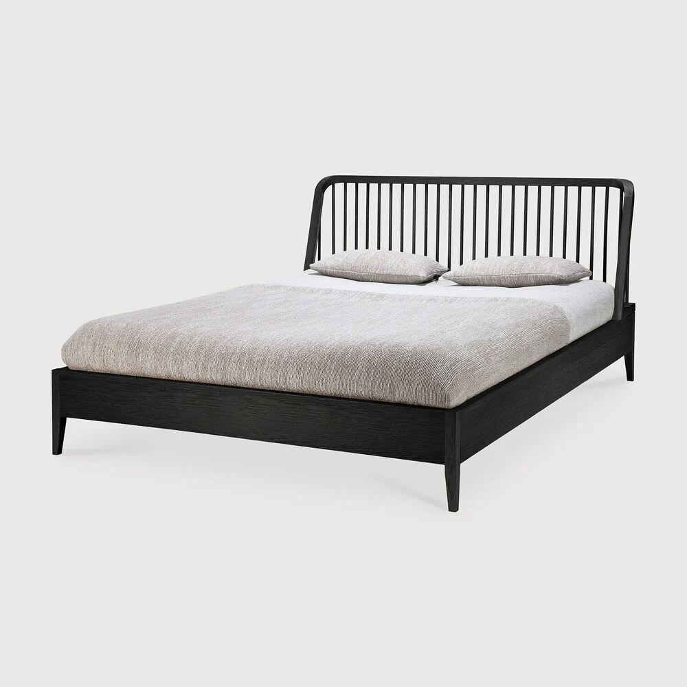 Spindle Bed King - Oak Black - NTC Homes, Inc.