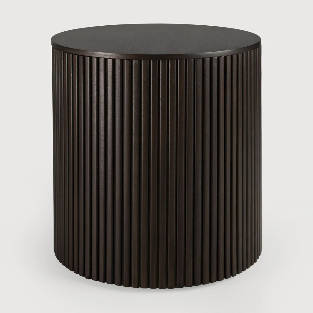 Mahogany Dark Brown Round Side Table - NTC Homes, Inc.