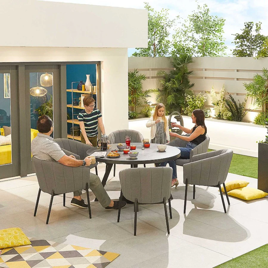 Edge Outdoor Fabric 6 Seat Round Dining Set by Nova - NTC Homes, Inc.