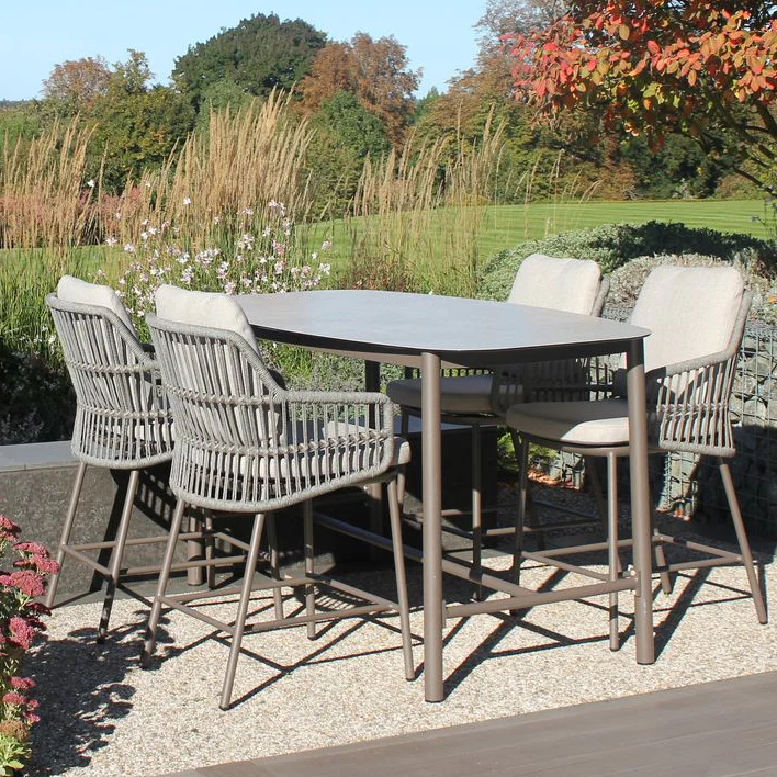 Alicante 4 Seat Bar Dining Set with Manolo Table in Terre | 4 Seasons Outdoor - NTC Homes, Inc.