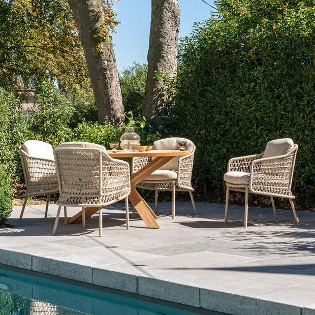Puccini 4 Seat Outdoor Dining Set with Prado 130 Table | 4 Seasons Outdoor - NTC Homes, Inc.